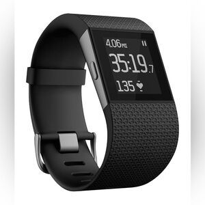 Smart Fitness Tracker with Heart Rate Monitor - Black Fitbit Surge fitness